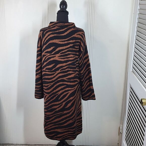Ann Taylor Black & Brown Wool Blend Dress - Picture 2 of 10
